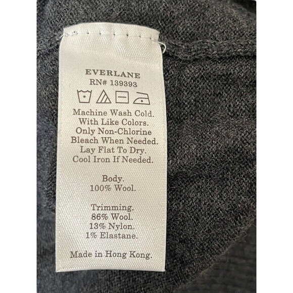 Everlane Sweater Mens XL Crew Neck Pullover Gray 100% Wool Preppy Casual Adult - Picture 4 of 9